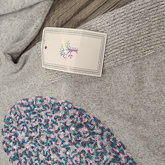 ColorTree Sequins Heart Knit Sweater Size Medium 10/12 - Picture 3 of 4